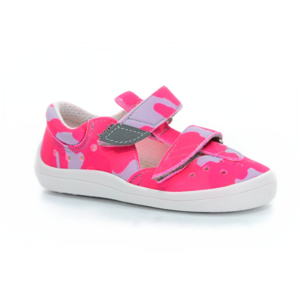 Beda Pink Military Barfußsandalen Klett (BF 0001 / SD / W / NP)