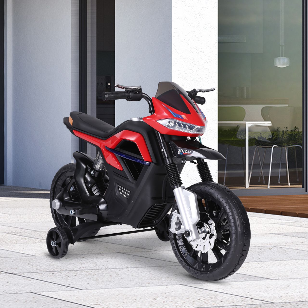 HOMCOM Kindermotorrad Kinder-Elektromotorrad 3-6 Jahren Elektrofahrzeuge Rot