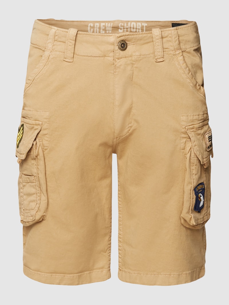 Bermudas mit Label-Details in sand