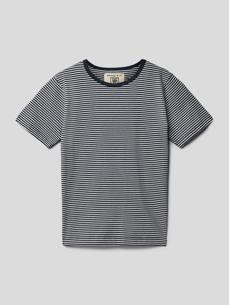 T-Shirt mit Streifenmuster in blau
