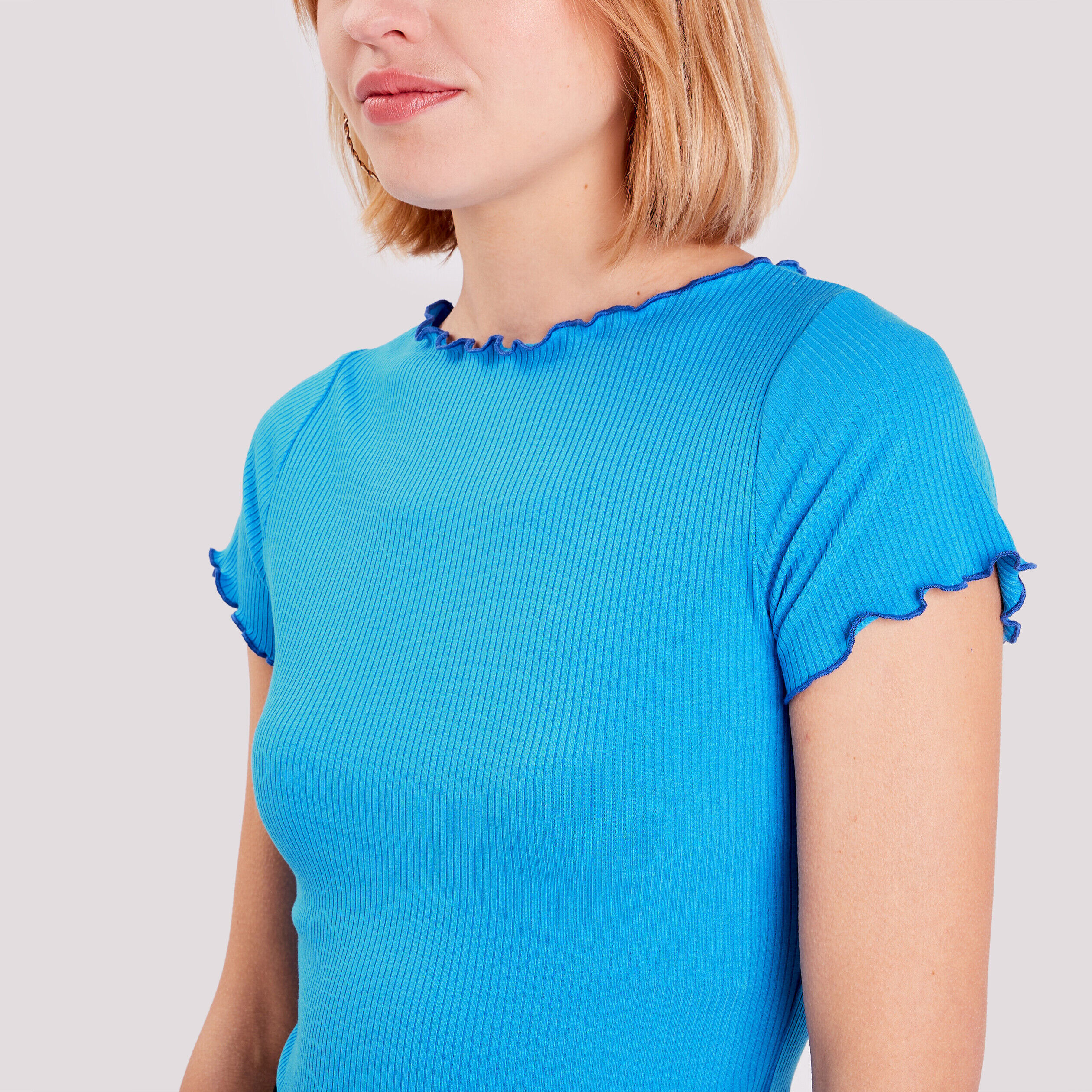 T-shirt manches courtes bleu roi femme | Cache Cache
