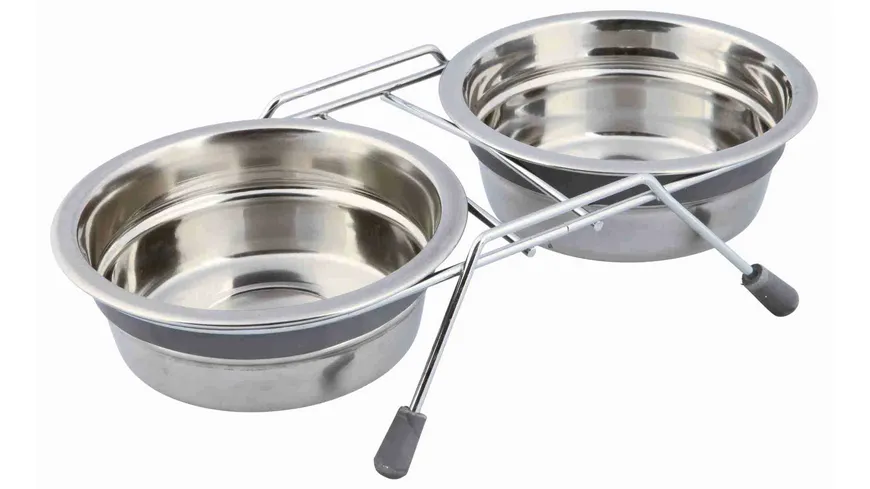 Trixie Eat on Feet Napf-Set Klapperschutz 2 x 0,45 l Hunde Zubehör