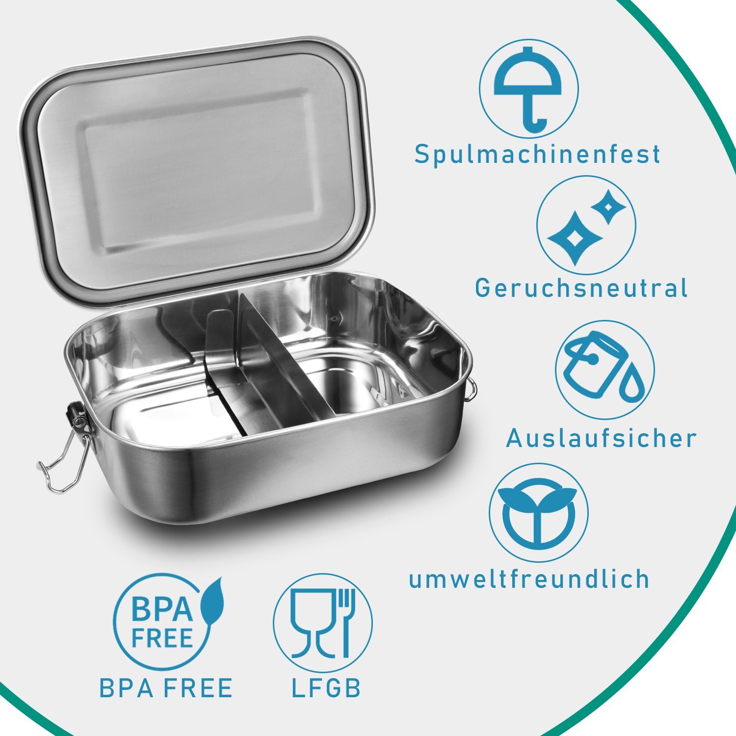 Lospitch Lunchbox Edelstahl Brotdose - Nachhaltige Lunchbox für Büro Schule Picknick