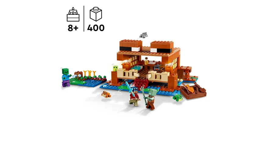 LEGO Minecraft 21256 Das Froschhaus Set, Spielzeug-Haus mit Figuren