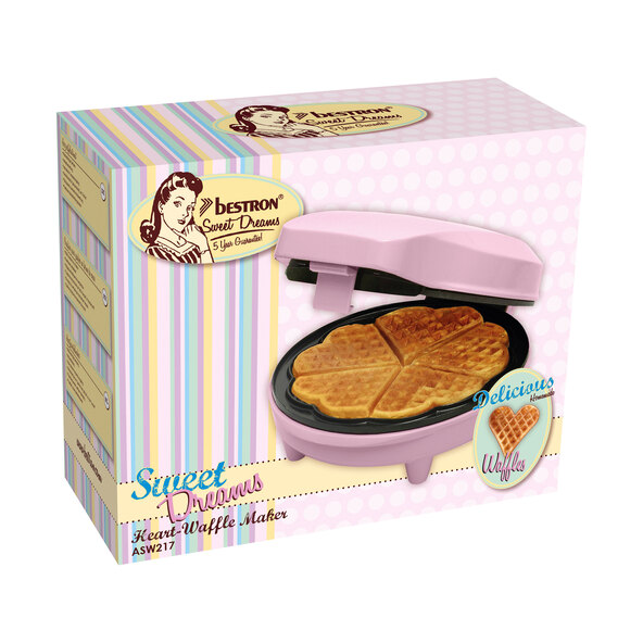 Waffeleisen, Herzform, pink