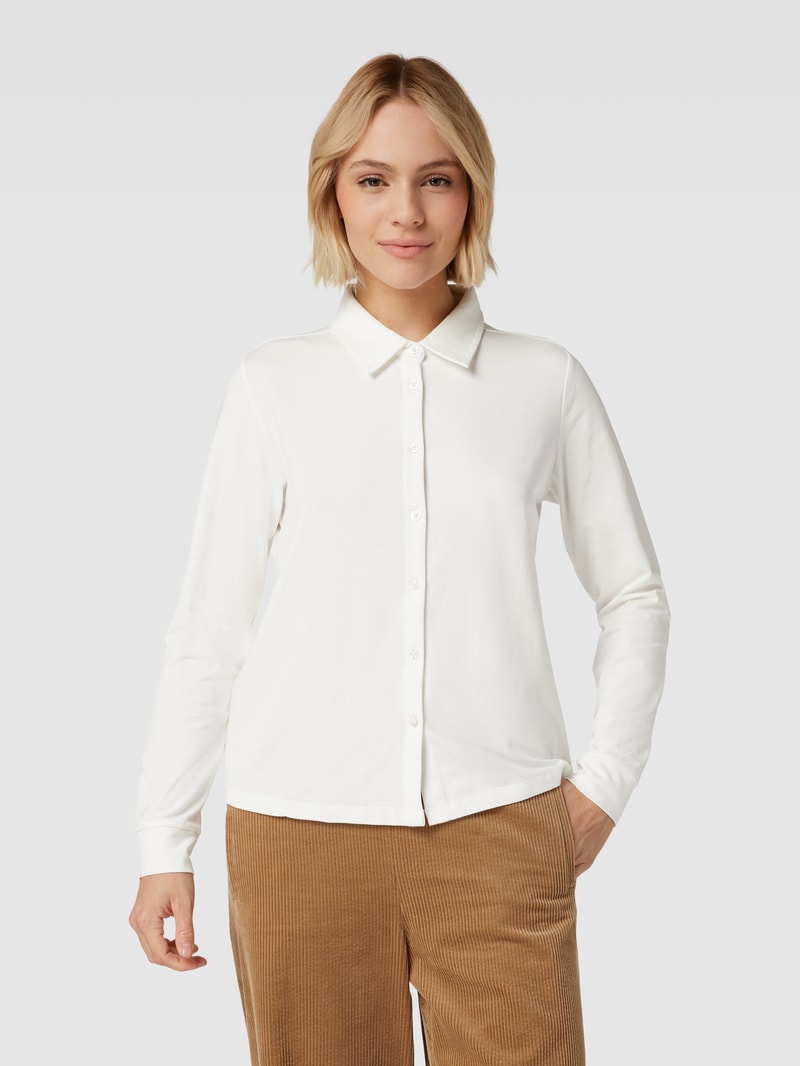 Hemdbluse mit Allover-Muster in offwhite