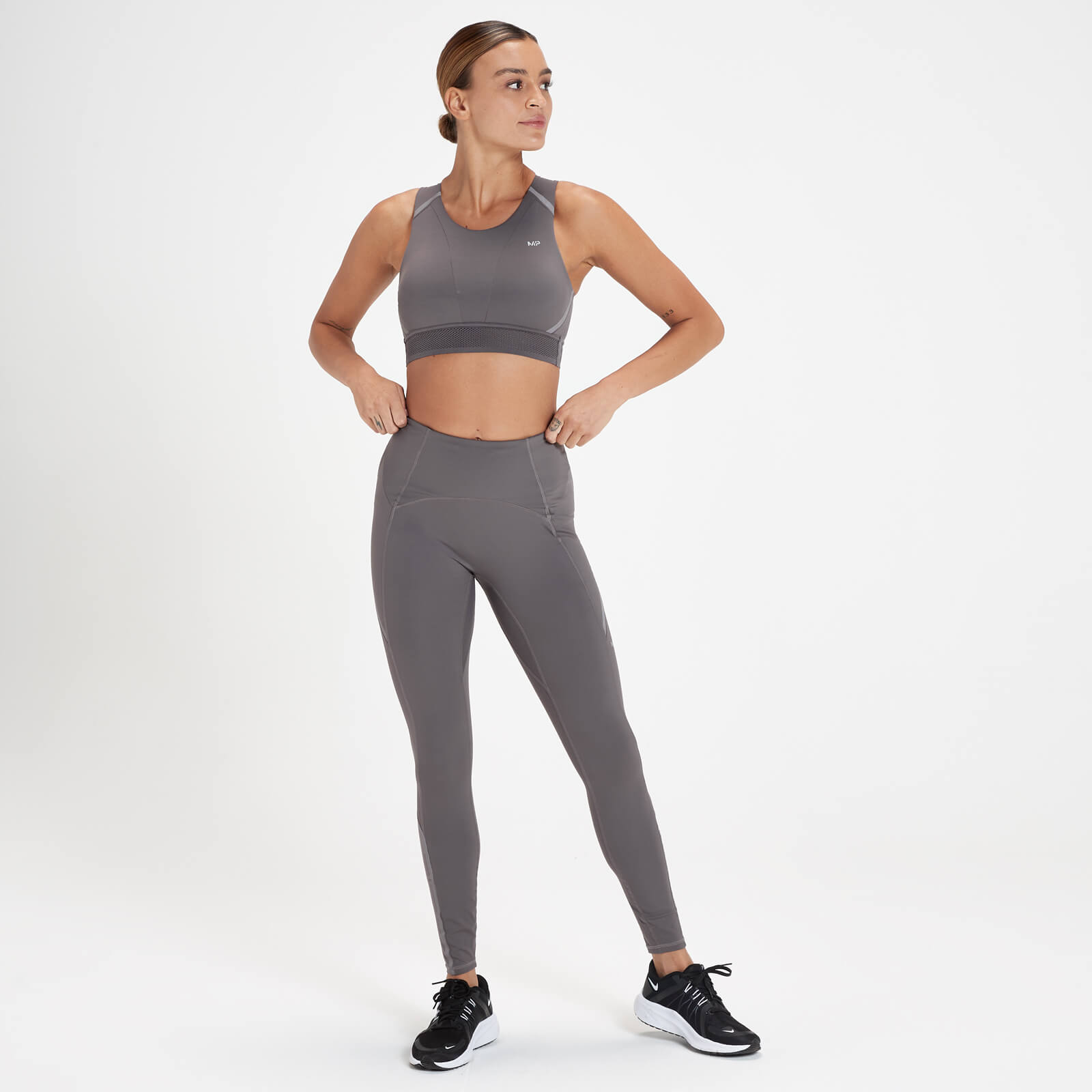 Brassière de sport réfléchissante MP Velocity Ultra pour femmes – Gris galet