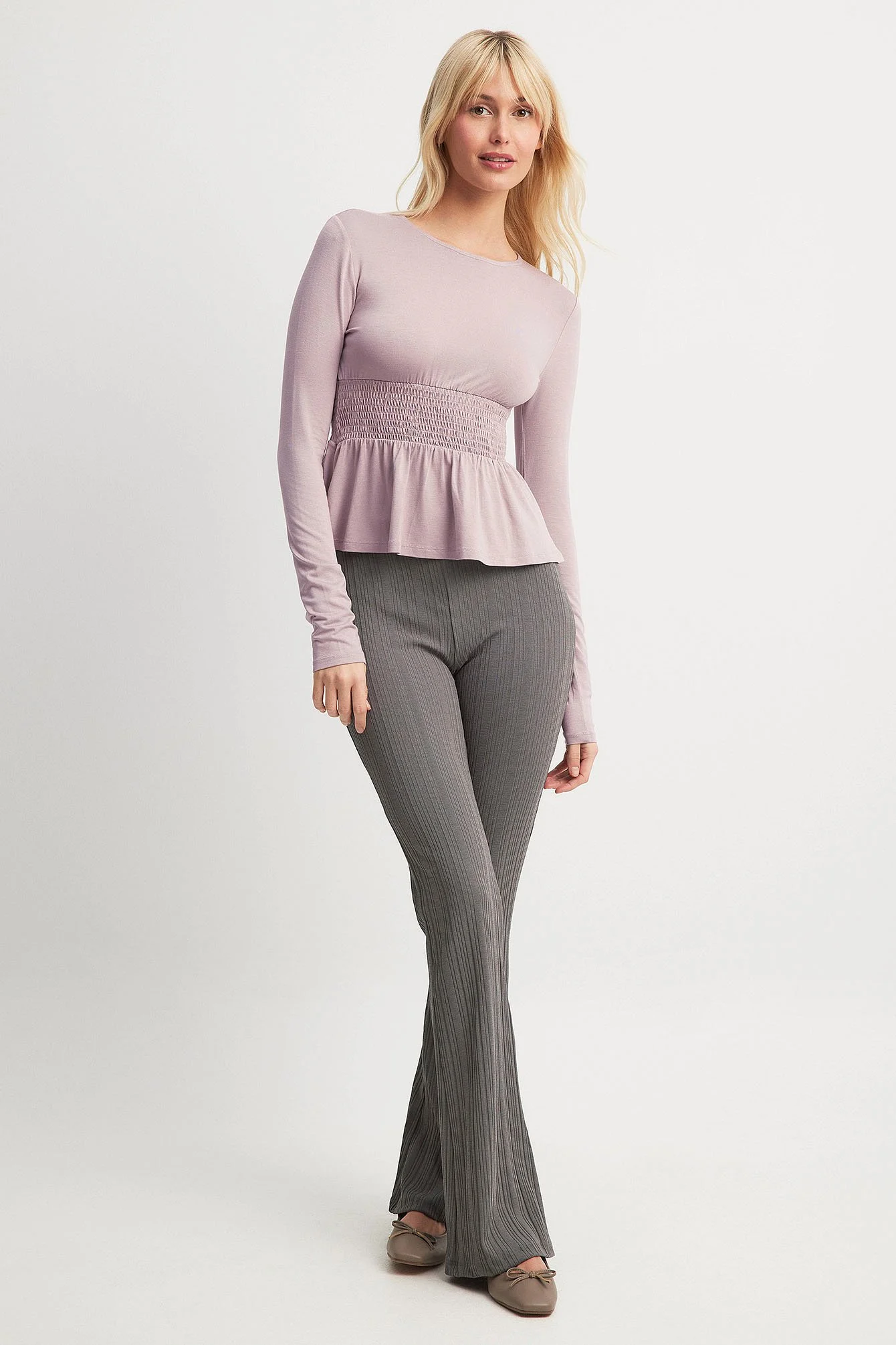 Langärmliges Smock-Top