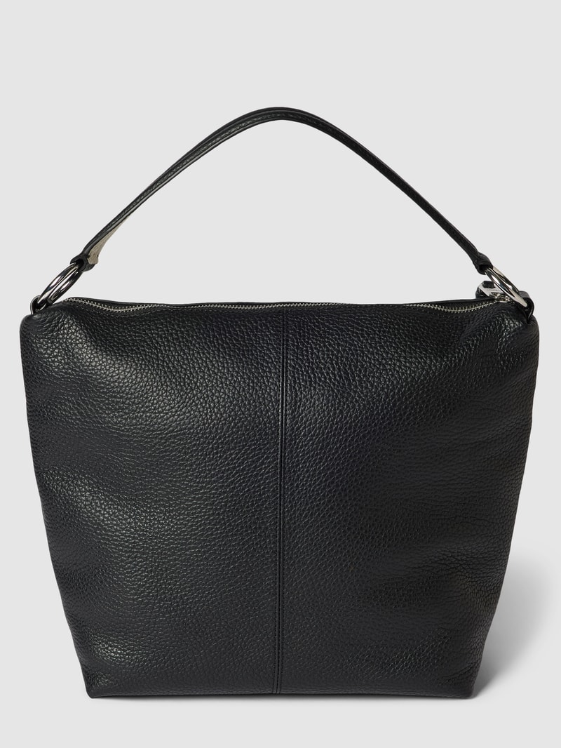 Hobo Bag mit Label-Detail Modell 'AISSA' in schwarz