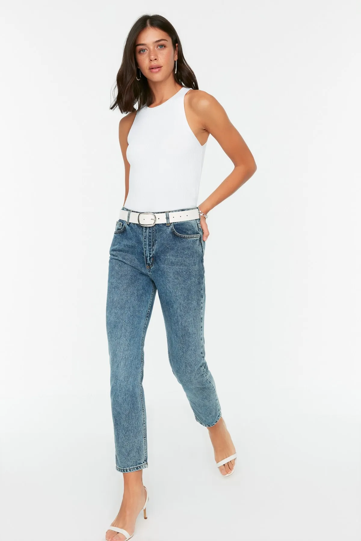 Trendyol Collection  Ecrufarbene Cord-Strickbluse