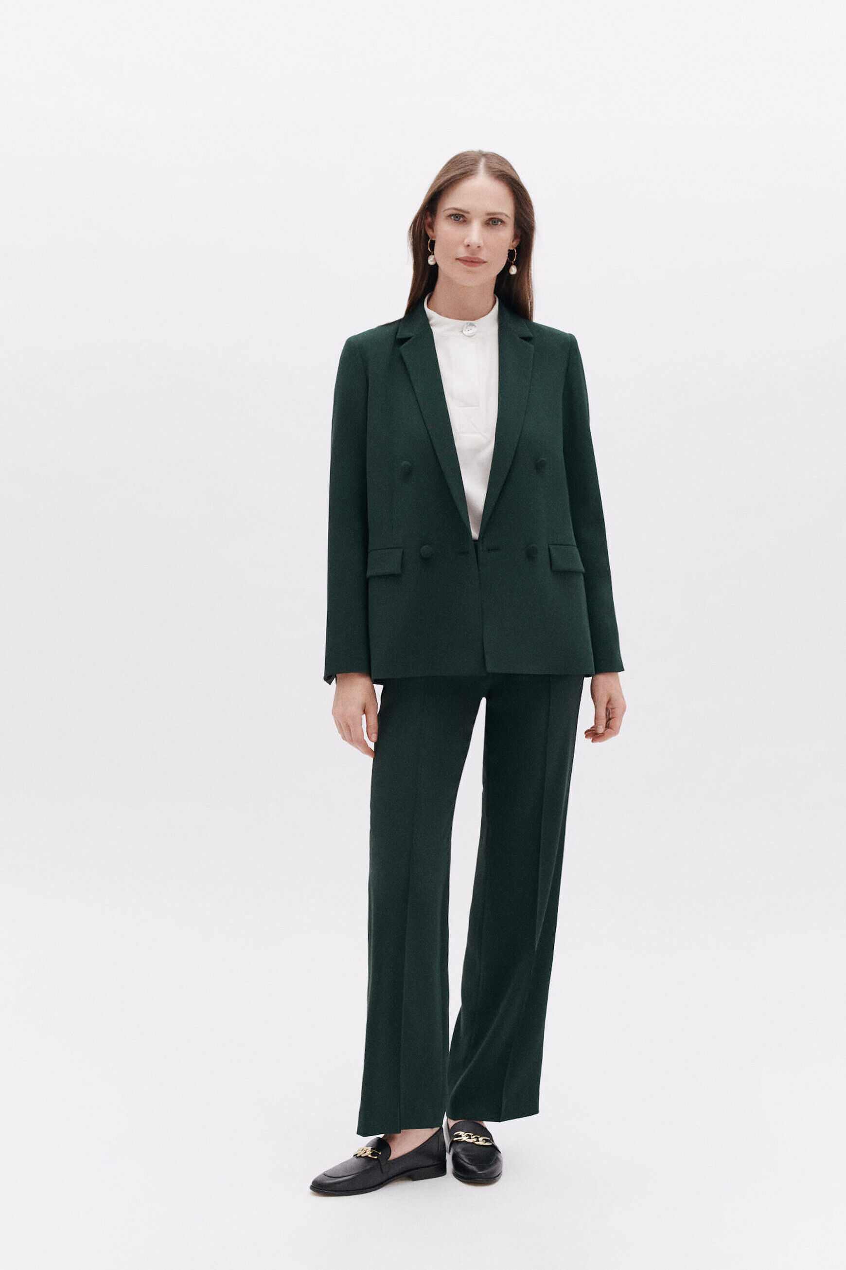 Pantalon paolino vert fonce femme
