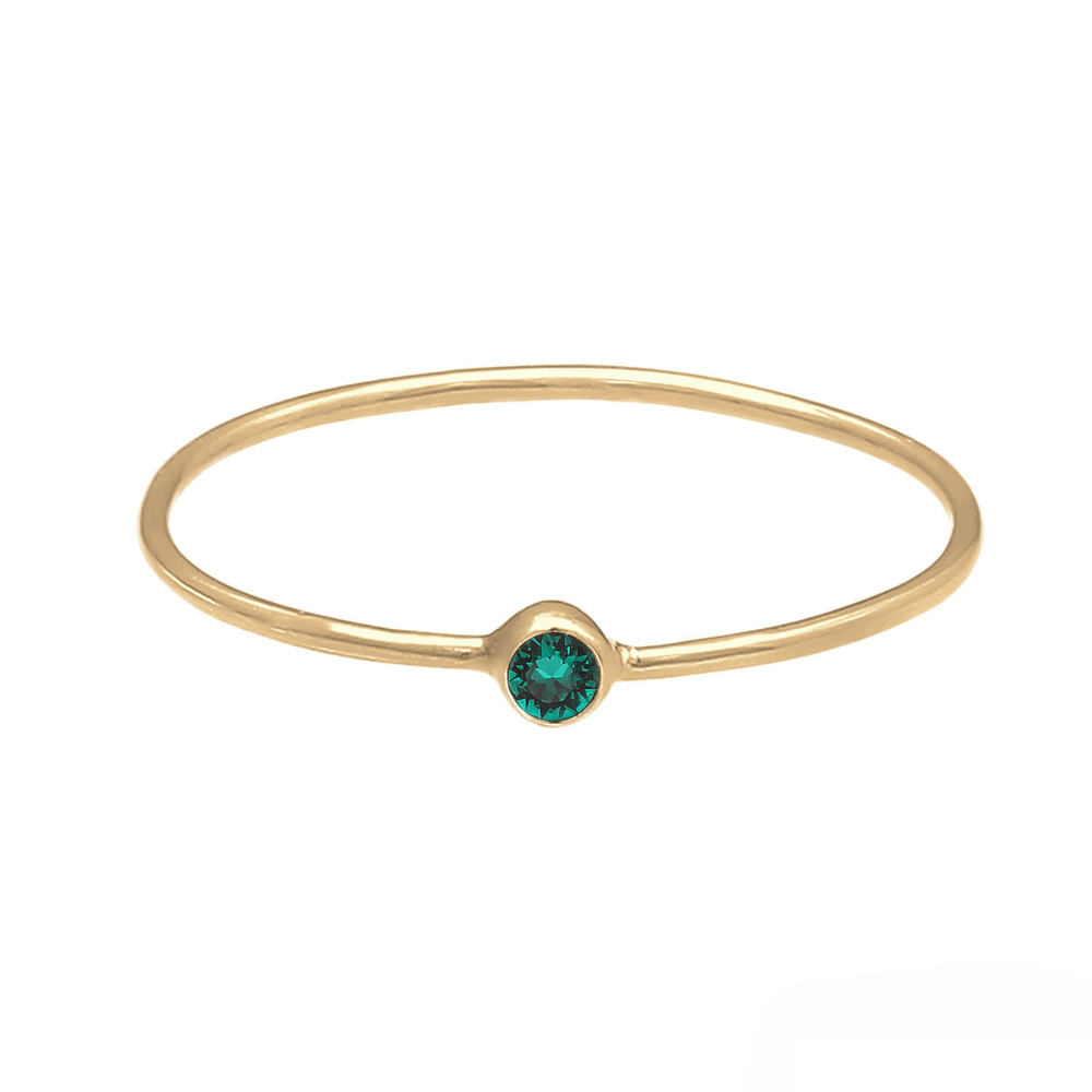 Elli Elli Bague Femmes Solitaire Pile Filigrane avec cristaux Vert en argent sterling  Bague