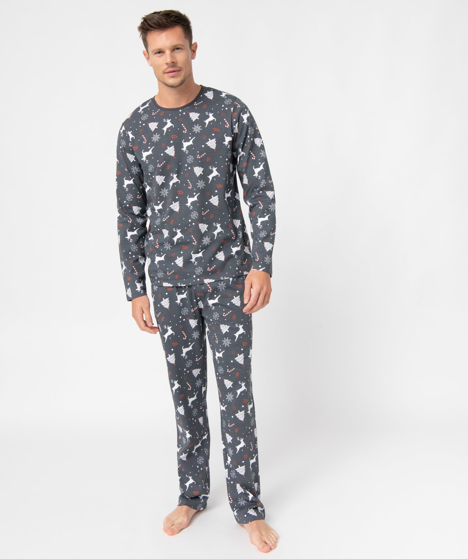 Pyjama homme imprimé spécial Nol imprime | GEMO