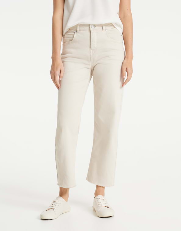 Wide Cropped Jeans Momito colored