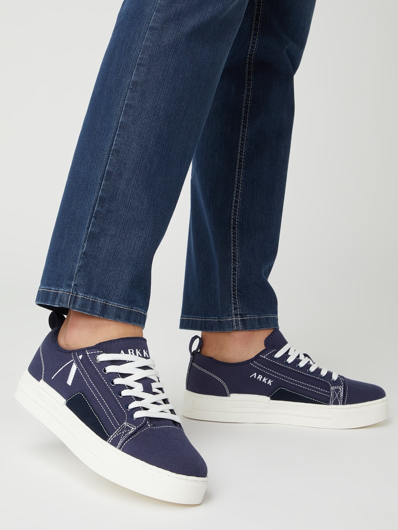 Sneaker aus Leder und Textil Modell 'Sommr' in blau