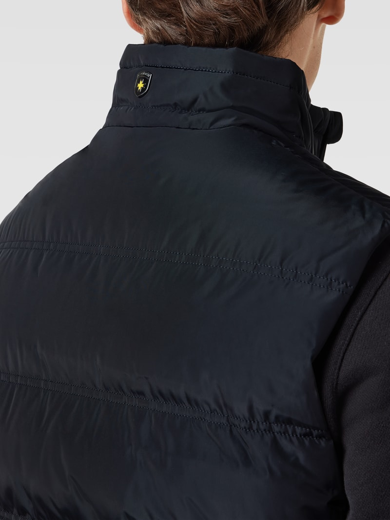 Steppweste mit Label-Applikation Modell 'SNOWDOME VEST' in marineblau