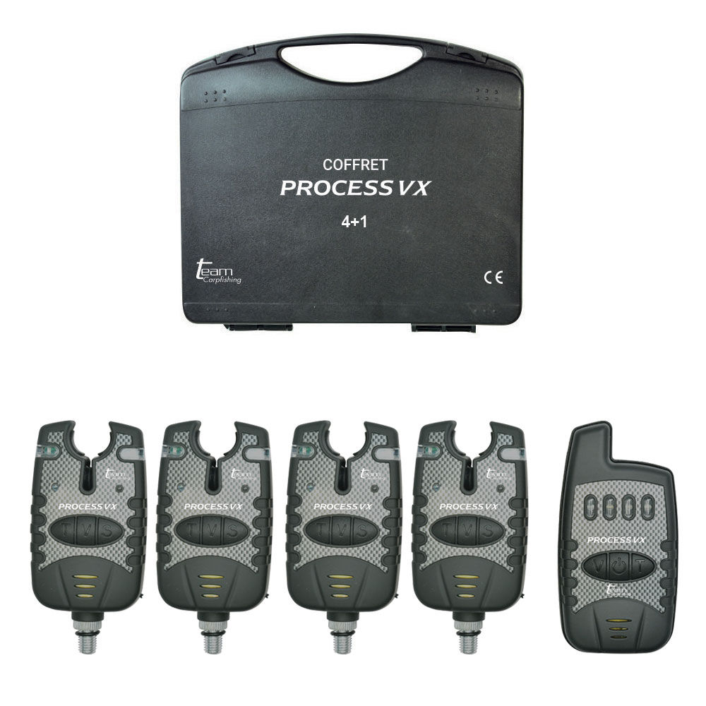 Carp Team Carpfishing Process VX 4-piece bite alarm set + receiver