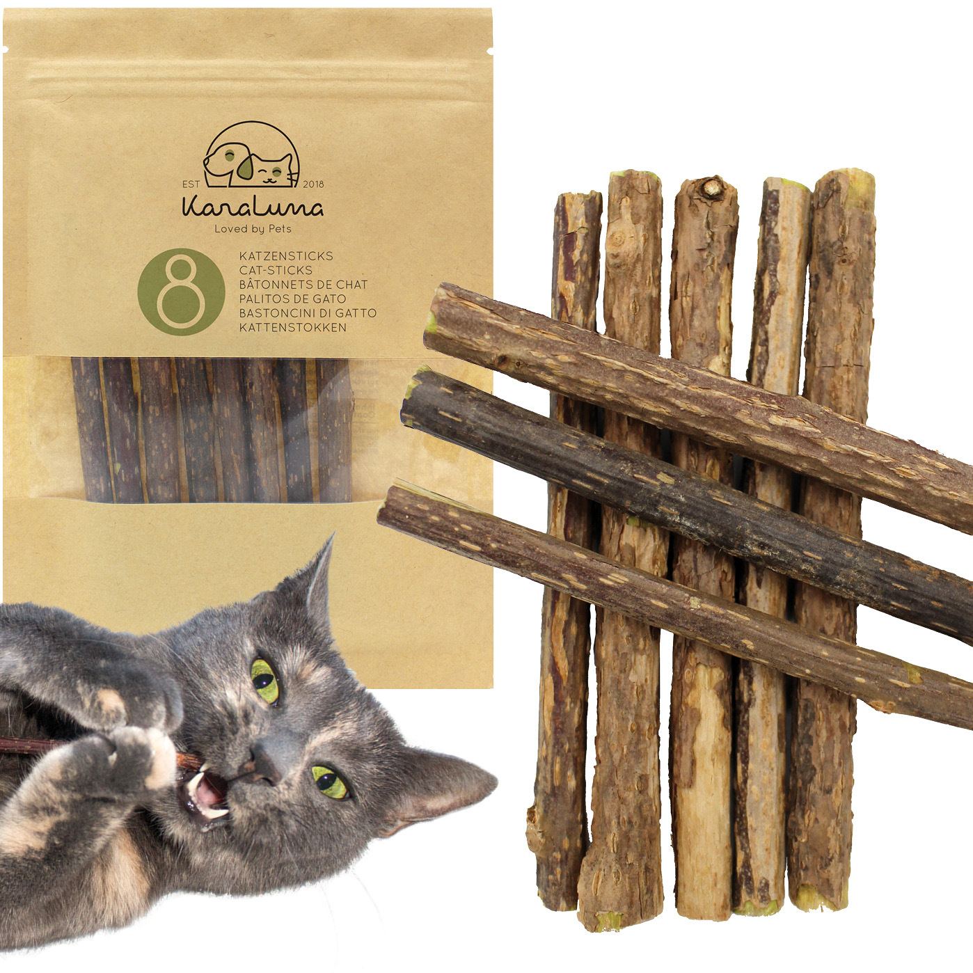 KaraLuna Spielmäuse & Bälle KaraLuna Matatabi Sticks 8 Stk.