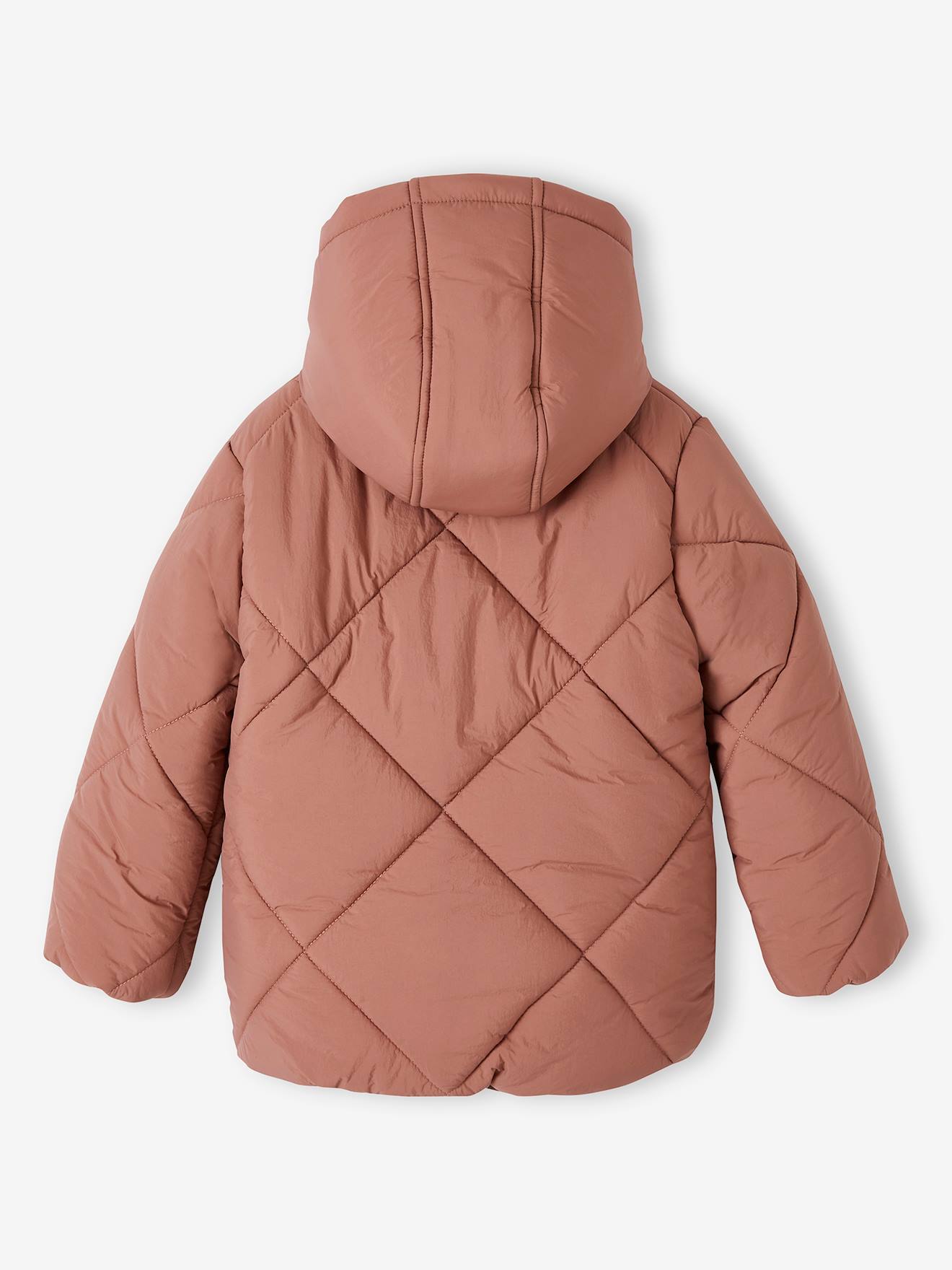 Doudoune à capuche fille doublée sherpa fille blush