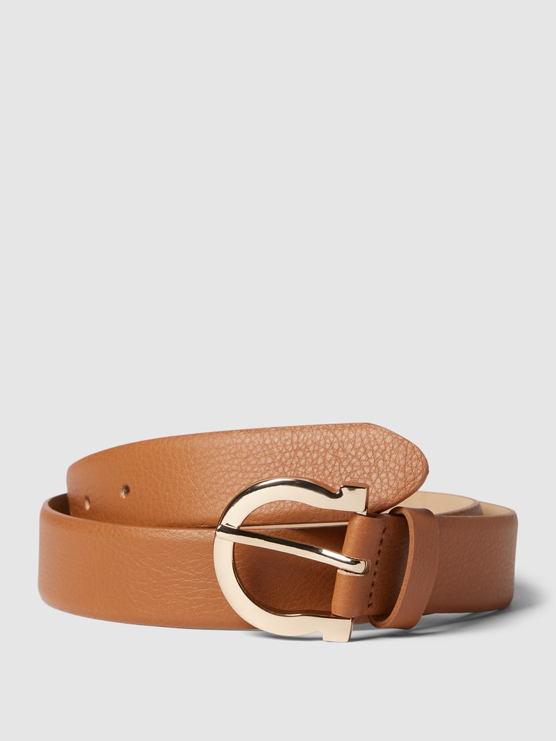 Gürtel aus Leder mit Dornschließe Modell 'Seta' in cognac