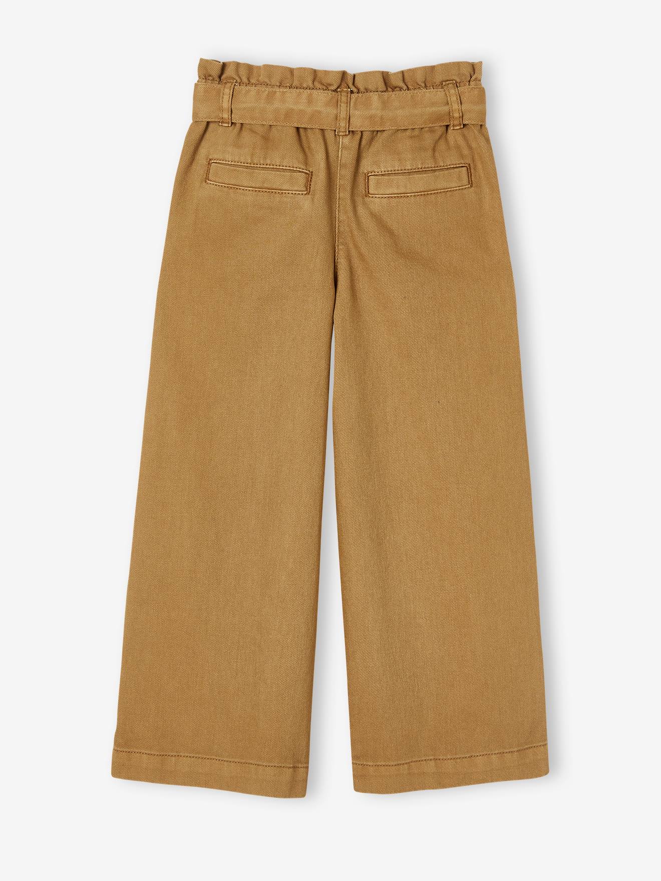 Pantalon large 7/8ème fille marron