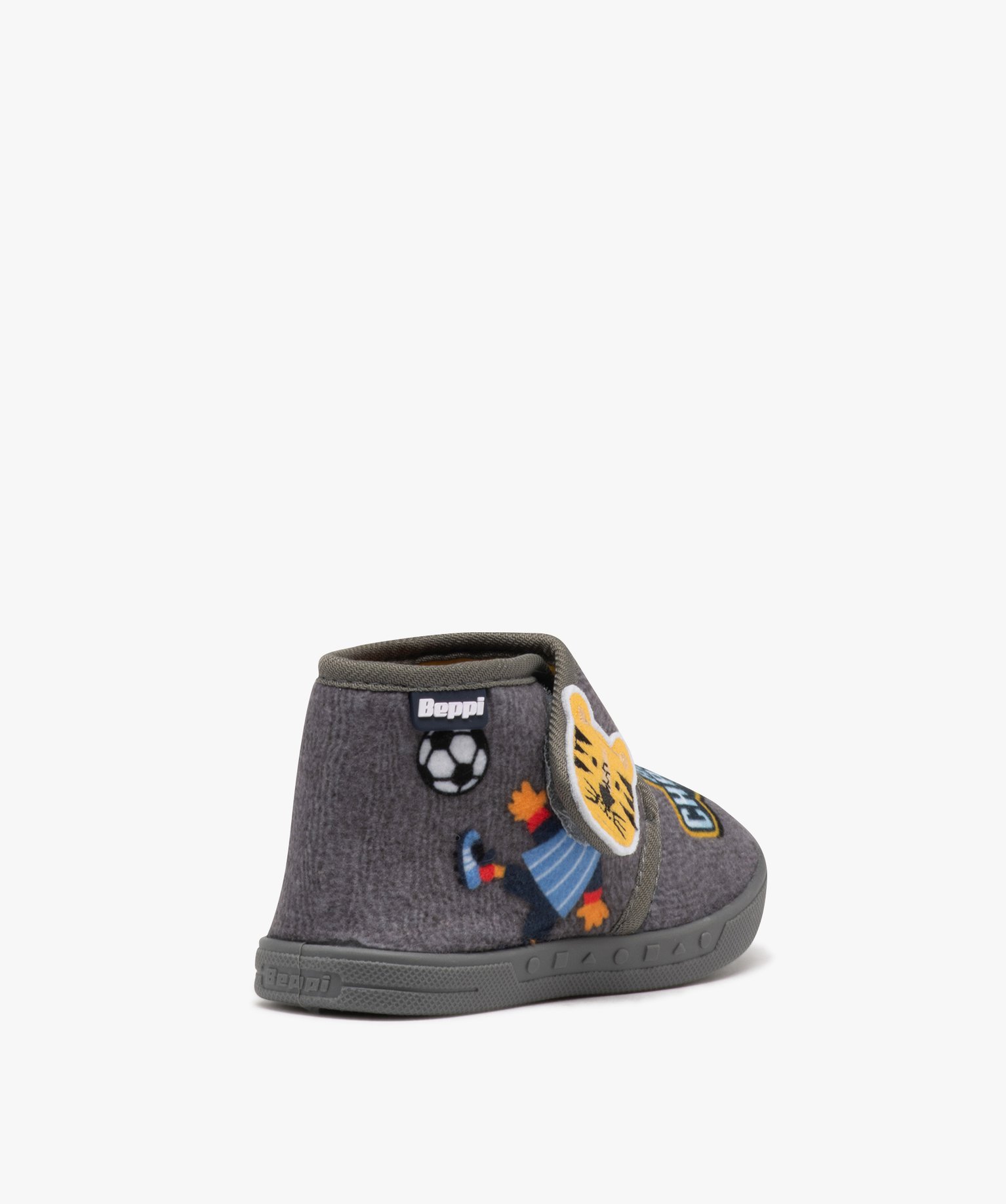 Chaussons bébé Garçon bottillons à scratch football - Beppi gris | GEMO