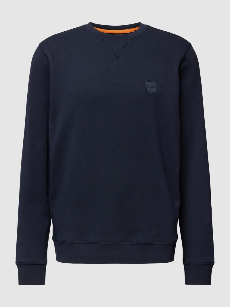 Sweatshirt mit Logo-Patch Modell 'WESTART' in dunkelblau