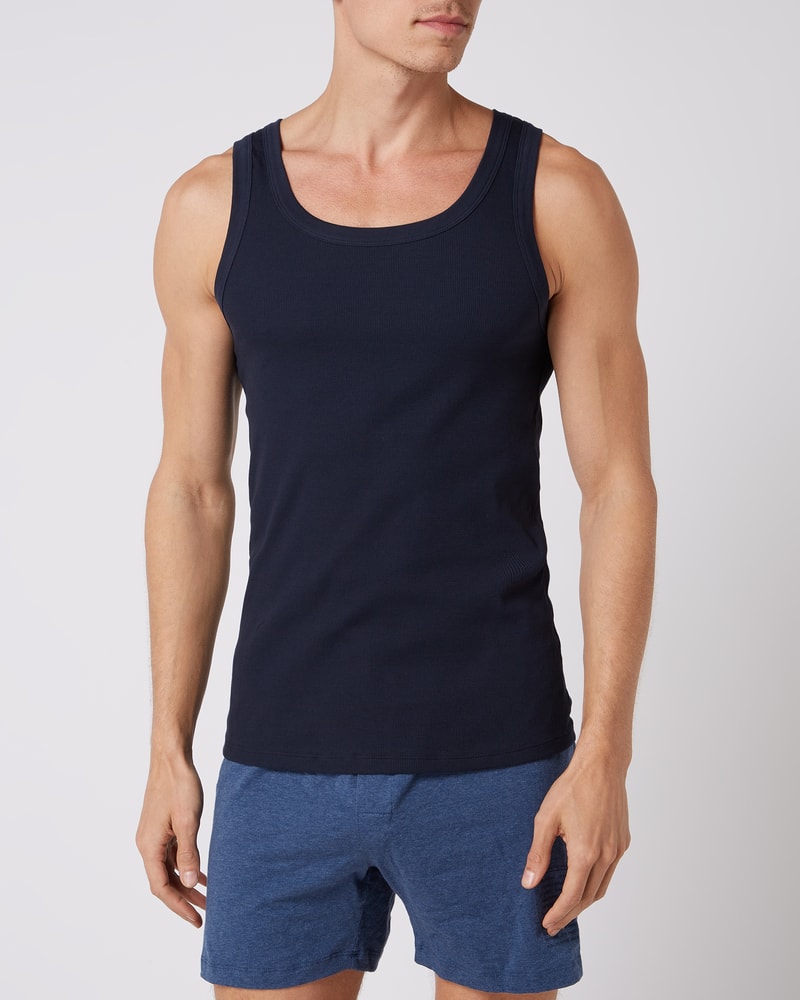 Tanktop mit Stretch-Anteil in dunkelblau