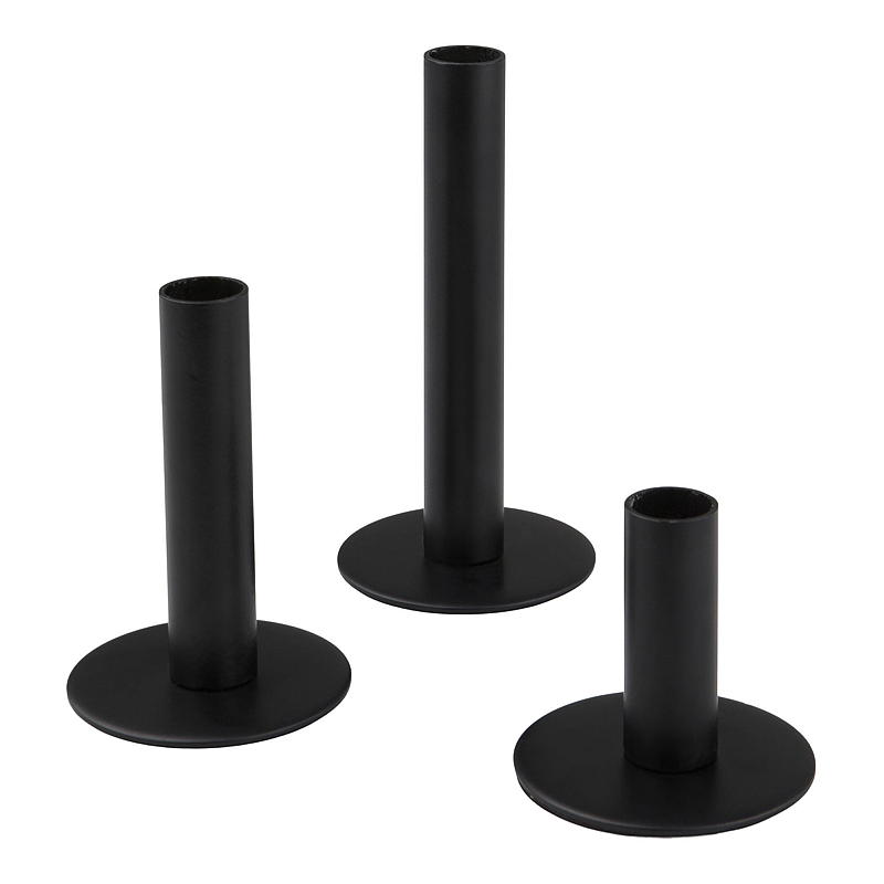 Home Kronelysholder s/3 metall sort
