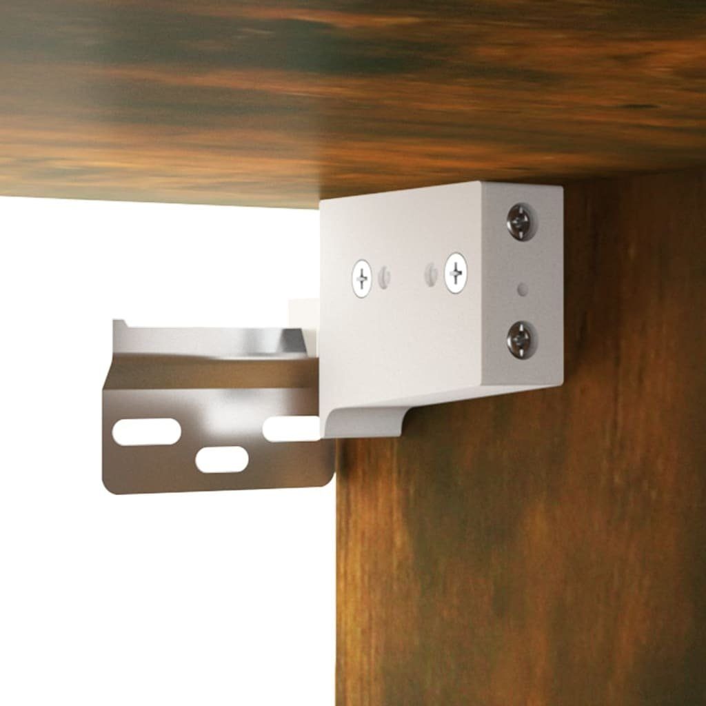 vidaXL Badezimmerspiegelschrank Waschbeckenschrank mit Einbaubecken Räuchereiche Holzwerkstoff (2-St)