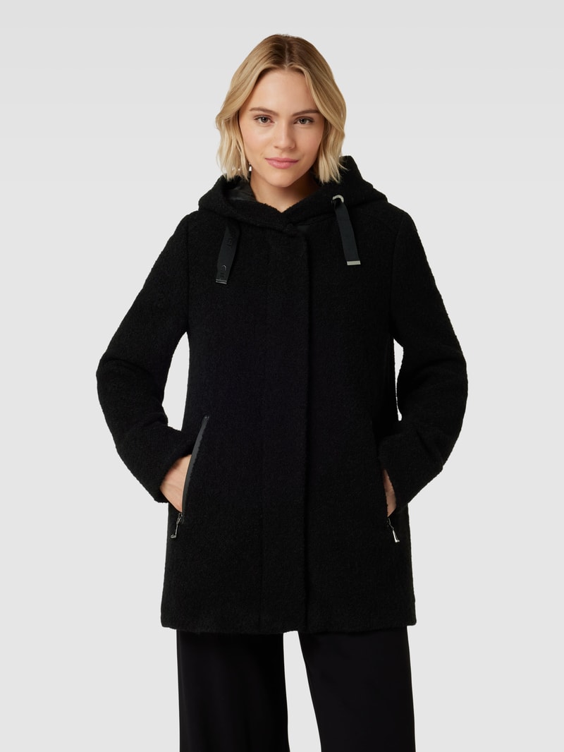 Kurzmantel mit Eingrifftaschen in schwarz