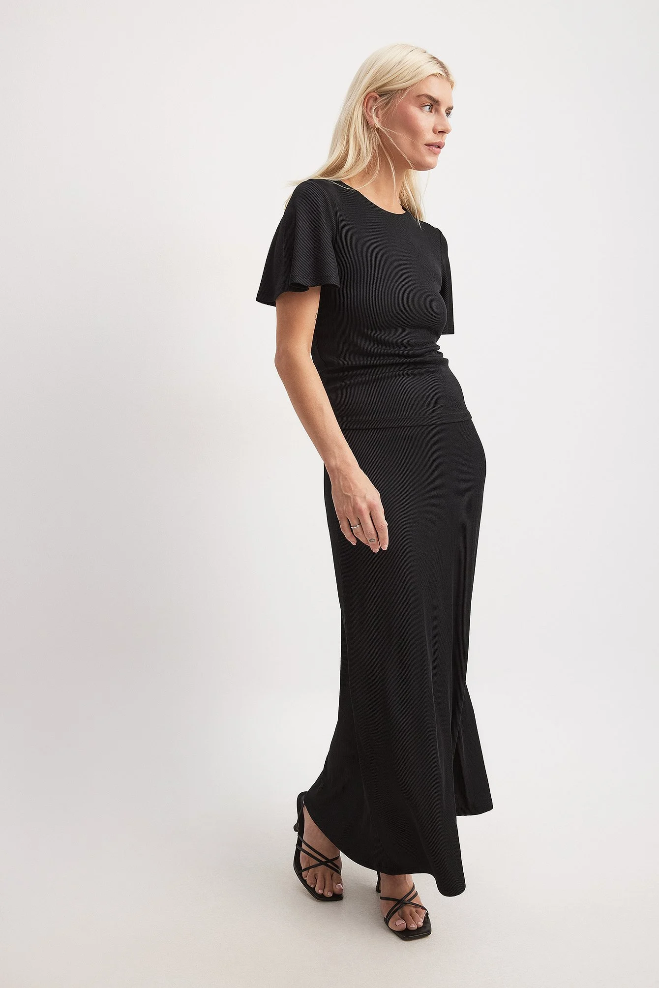 Soft Rib Butterfly Sleeve Top