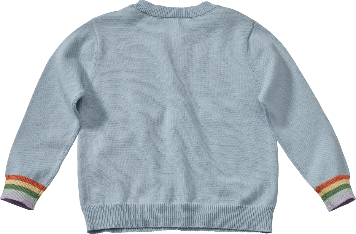 Strickjacke mit Stickerei, blau, Gr. 104, 1 St