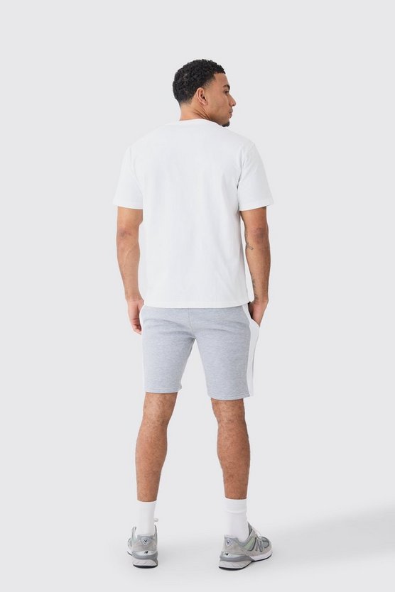 Mittellange Slim-Fit Man Signature Colorblock Shorts