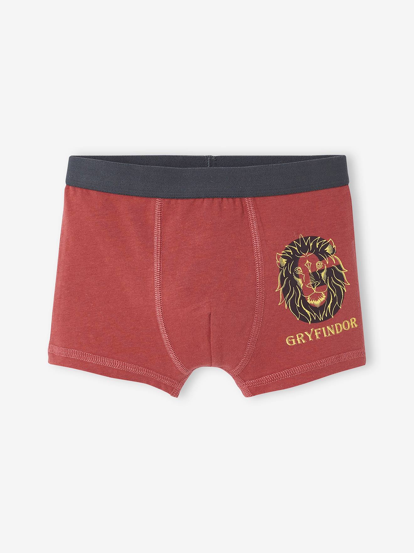 Harry Potter 3er-Pack Jungen Boxershorts HARRY POTTER Oeko-Tex - rot/grün/grau