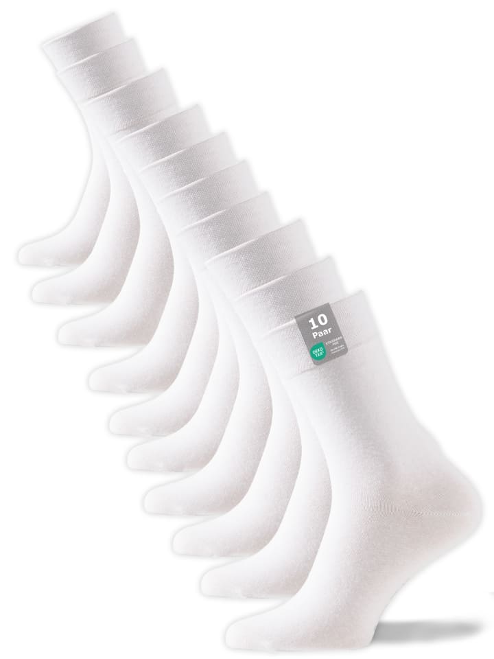 Cotton Prime® 10 Paar Unisex Socken Baumwollsocken - Back to Basic in weiss günstig kaufen