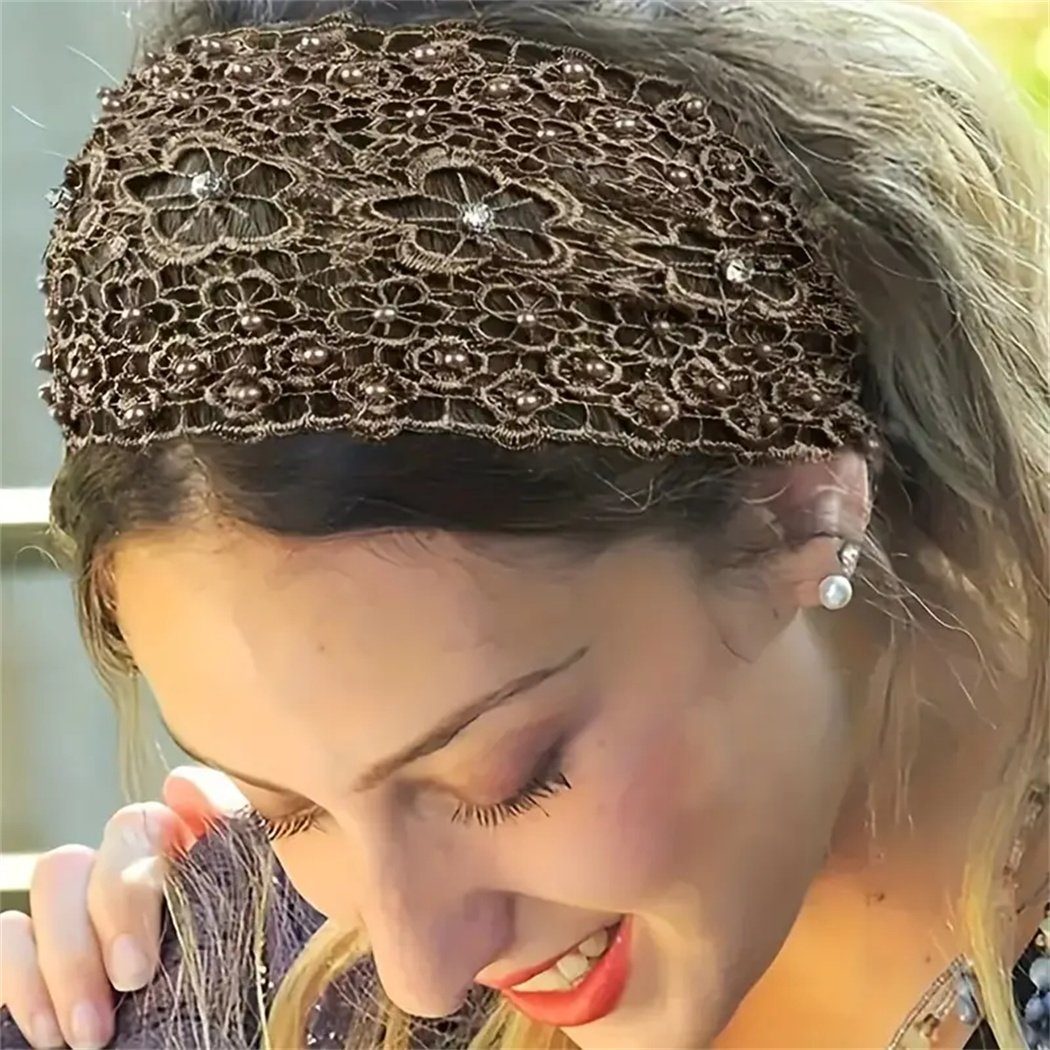 DAYUT Haarband Elegante Hollow Out Spitze Blume Muster Stirnband Frauen Haarschmuck, 3-tlg.