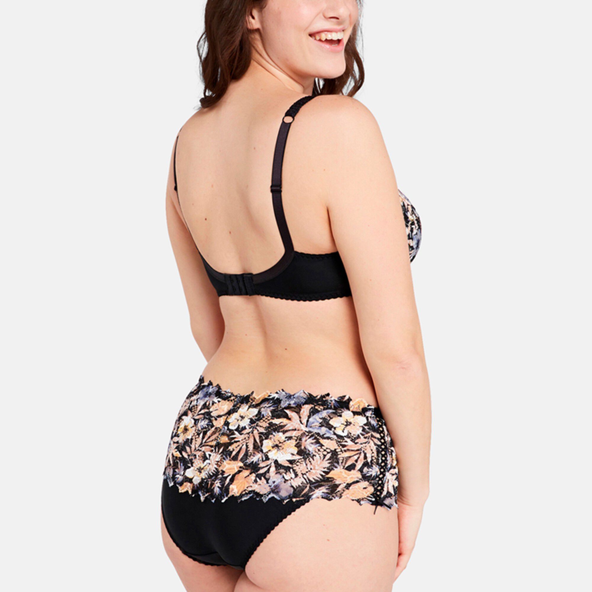 Culotte haute dentelle imprimé floral Arum