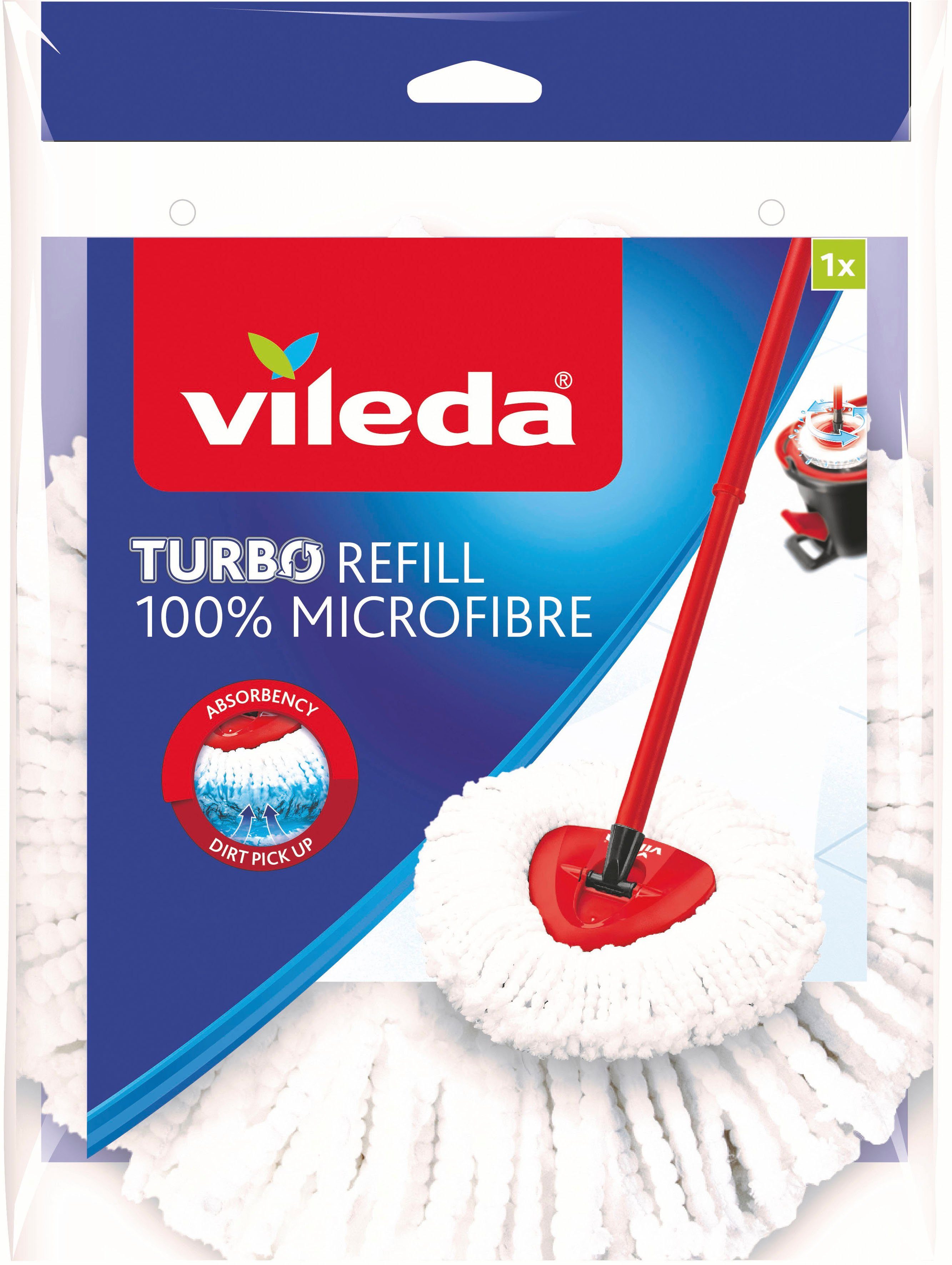 Vileda Bodenwischer-Set TURBO Box inkl. Classic Ersatzbezug (Set, 3-St., Wischmop-Set mit Powerschleuder und Fußpedal und 3-tlg. Teleskopstiel), ergonomischer, leichter Eimer mit praktischem Ausguss und Stielhalter