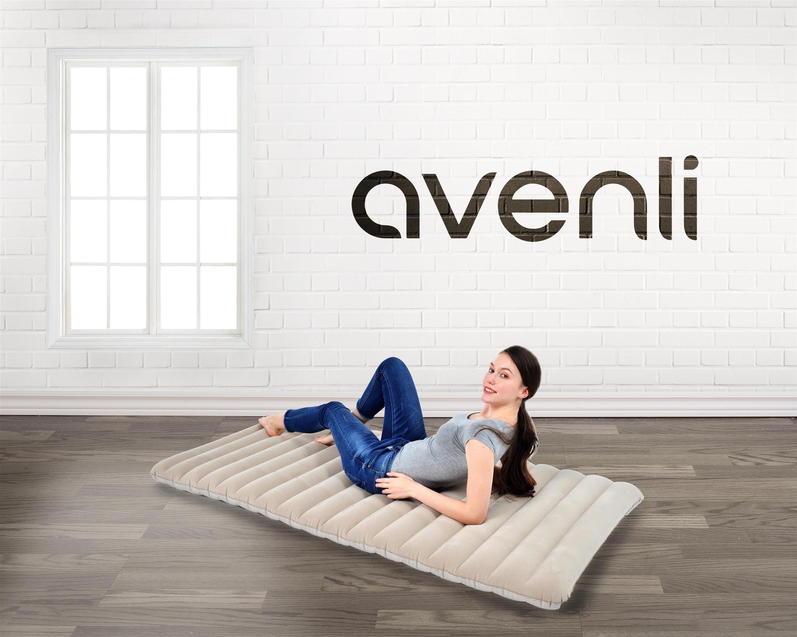 Avenli Luftbett Campingbett aufblasbar, (Luftmatratze für 1 Person), beflockte Oberfläche