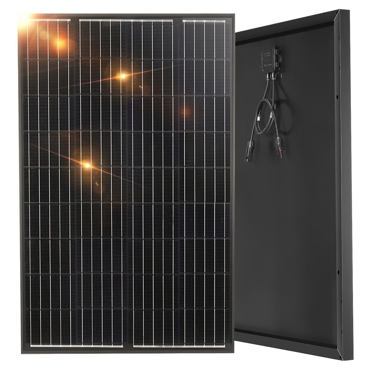 LETGOSPT Solaranlage 100W 18V Solarpanel Balkonkrftwerk Solaranlage Photovoltaik Solarmodul, IP67 Wasserdichte für 12V Akku Wohnmobil Auto Boot Garten Camper