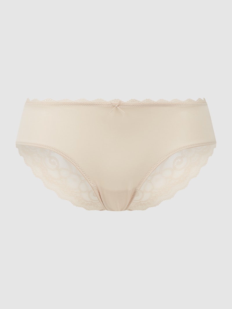 Hipster mit Spitzeneinsatz in beige