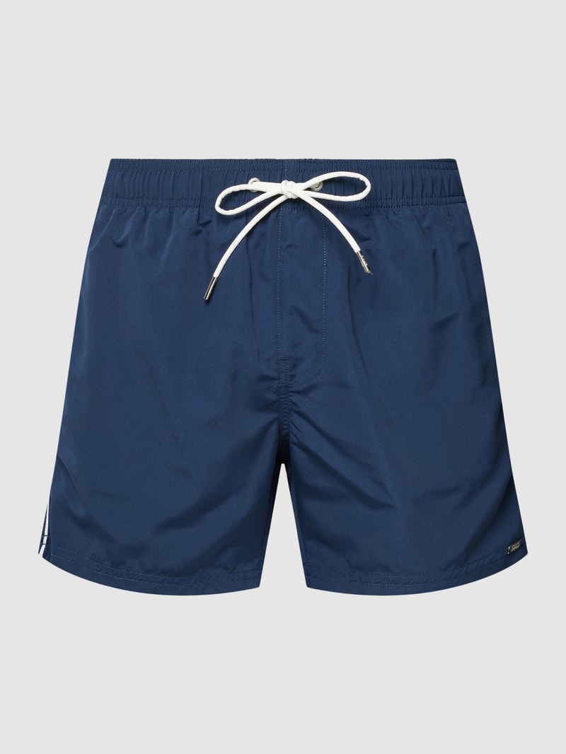Badehose mit Stretch-Anteil Modell 'Aquarium' in dunkelblau
