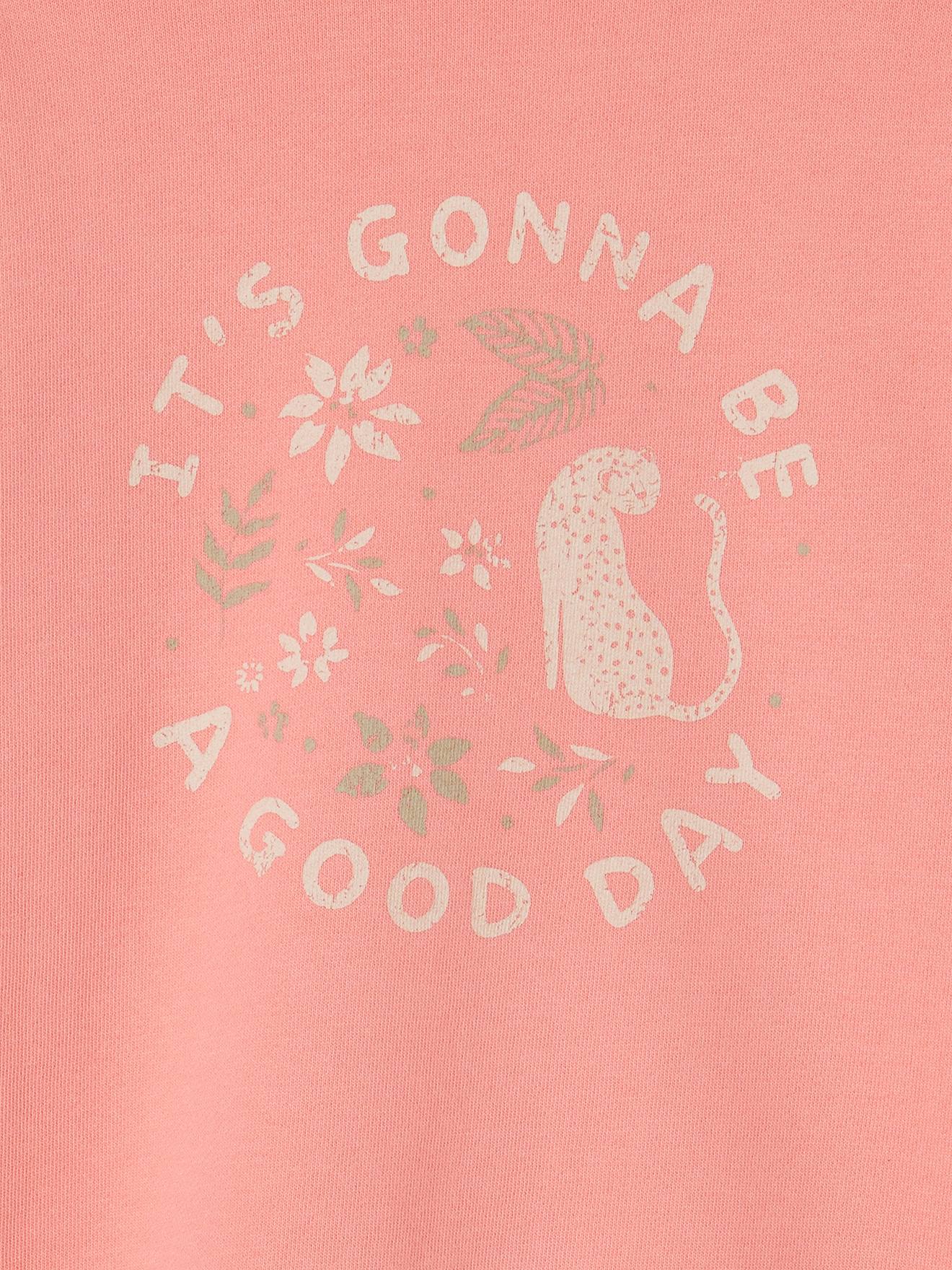 Vertbaudet Langes Mädchen Sweatshirt mit Motiv hinten Oeko-Tex - koralle