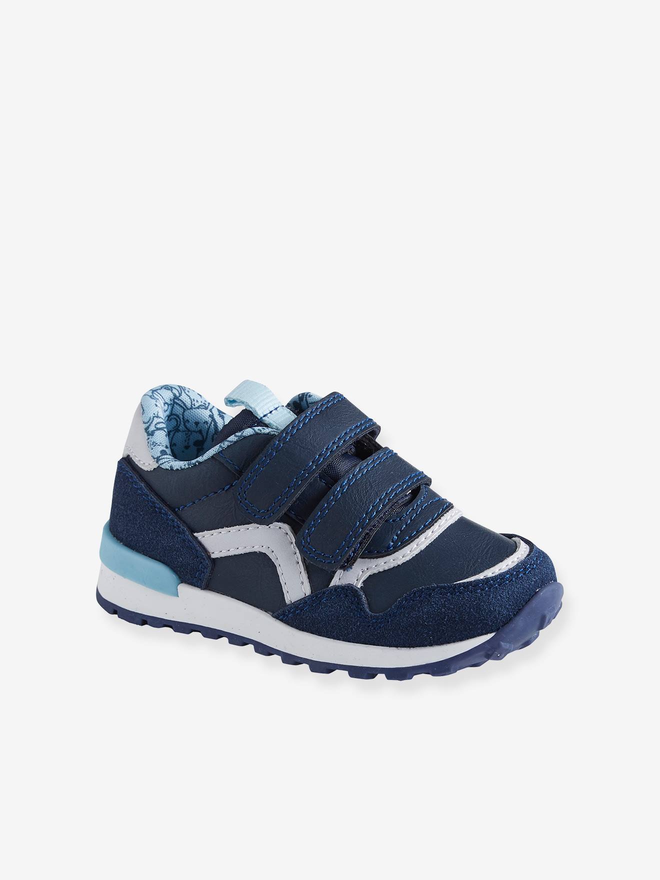 Baskets scratchées bébé garçon esprit running gris