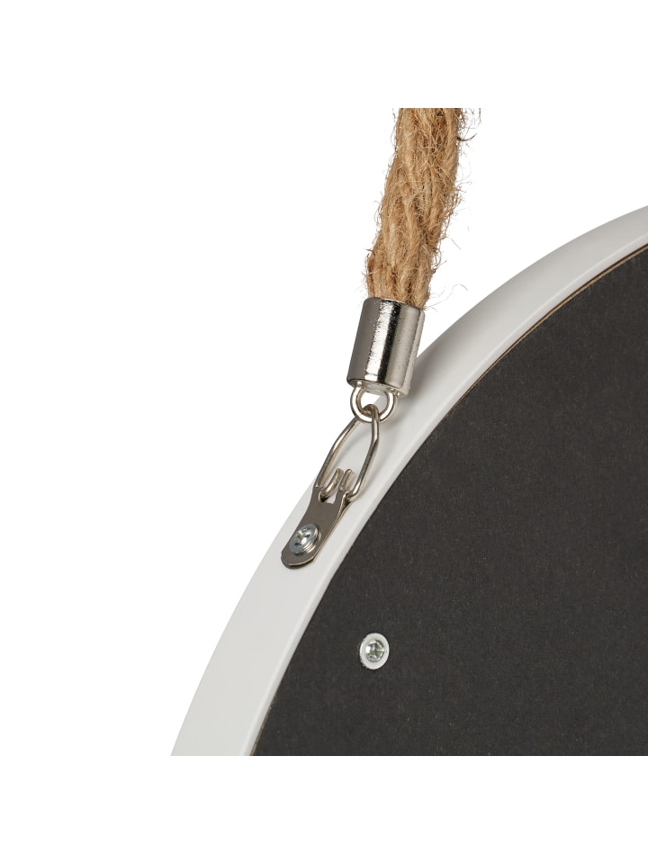 relaxdays Wandspiegel in Weiß/ Natur - Ø 35 cm günstig kaufen onesize