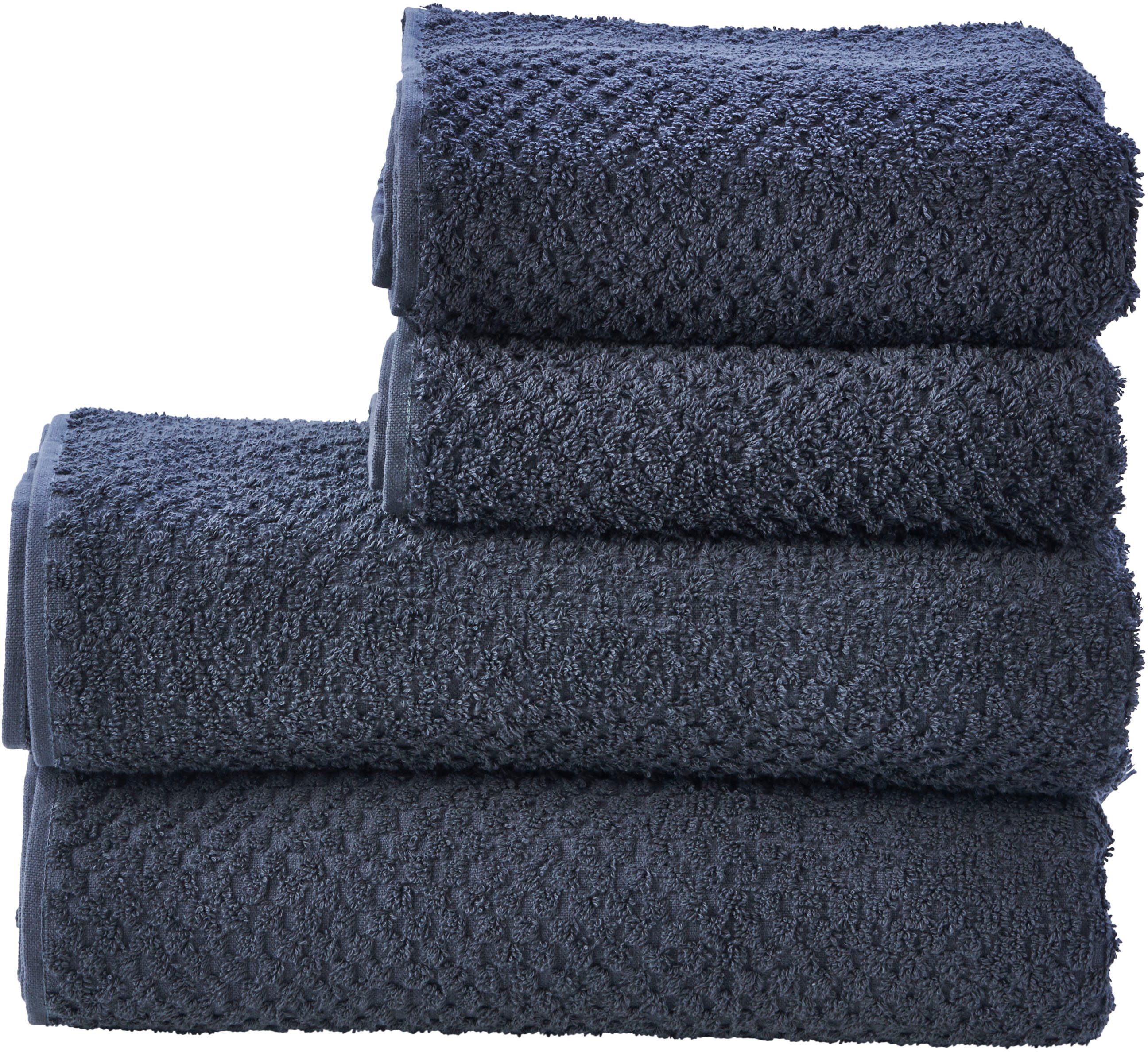 done.® Handtuch Set Provence Honeycomb, Walkfrottier, (Set, 4-tlg), in Honigwaben-Optik, mit Fransen