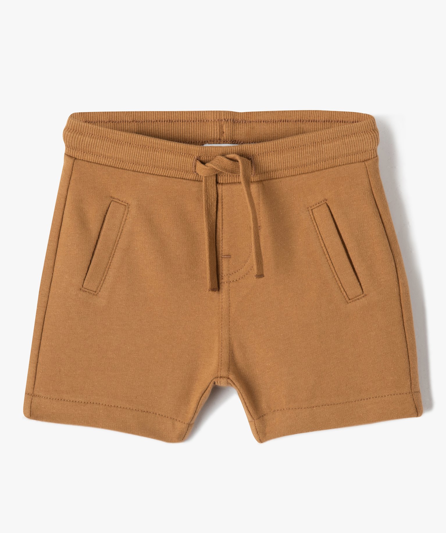 Short bébé Garçon en maille avec ceinture bord-cte marron | GEMO