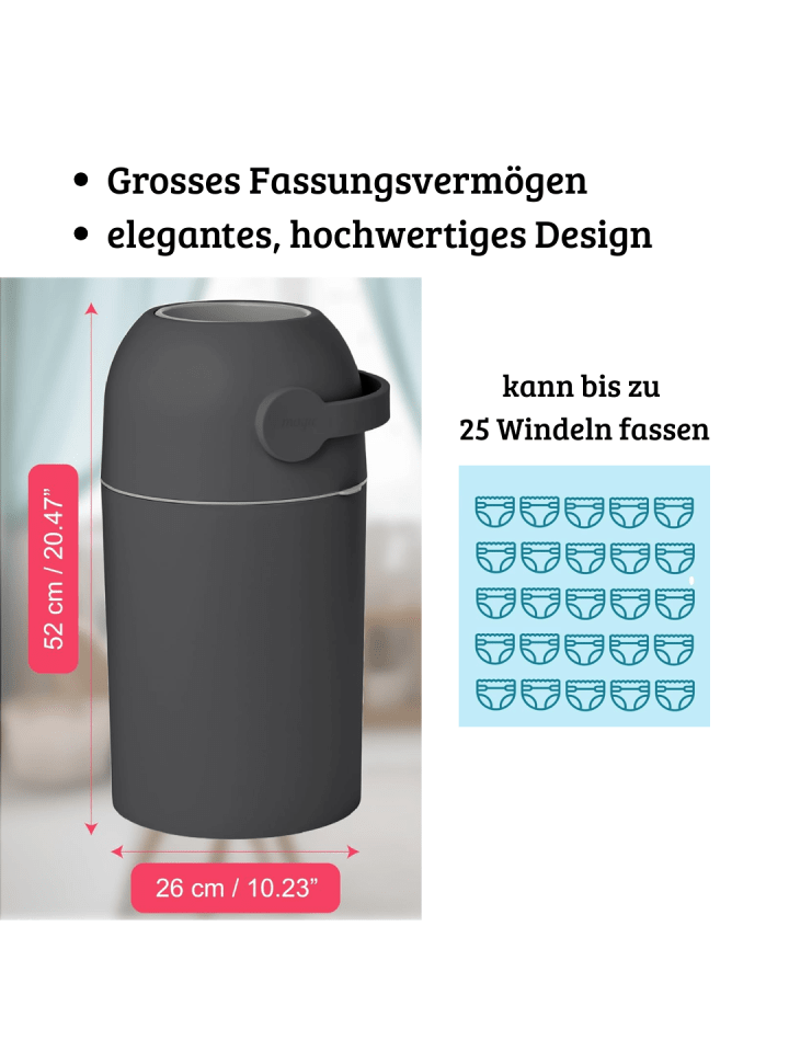 Kinderhaus Blaubär Magic Majestic Windeleimer mit 1er Nachfüllpack TOP in Sesame günstig kaufen onesize