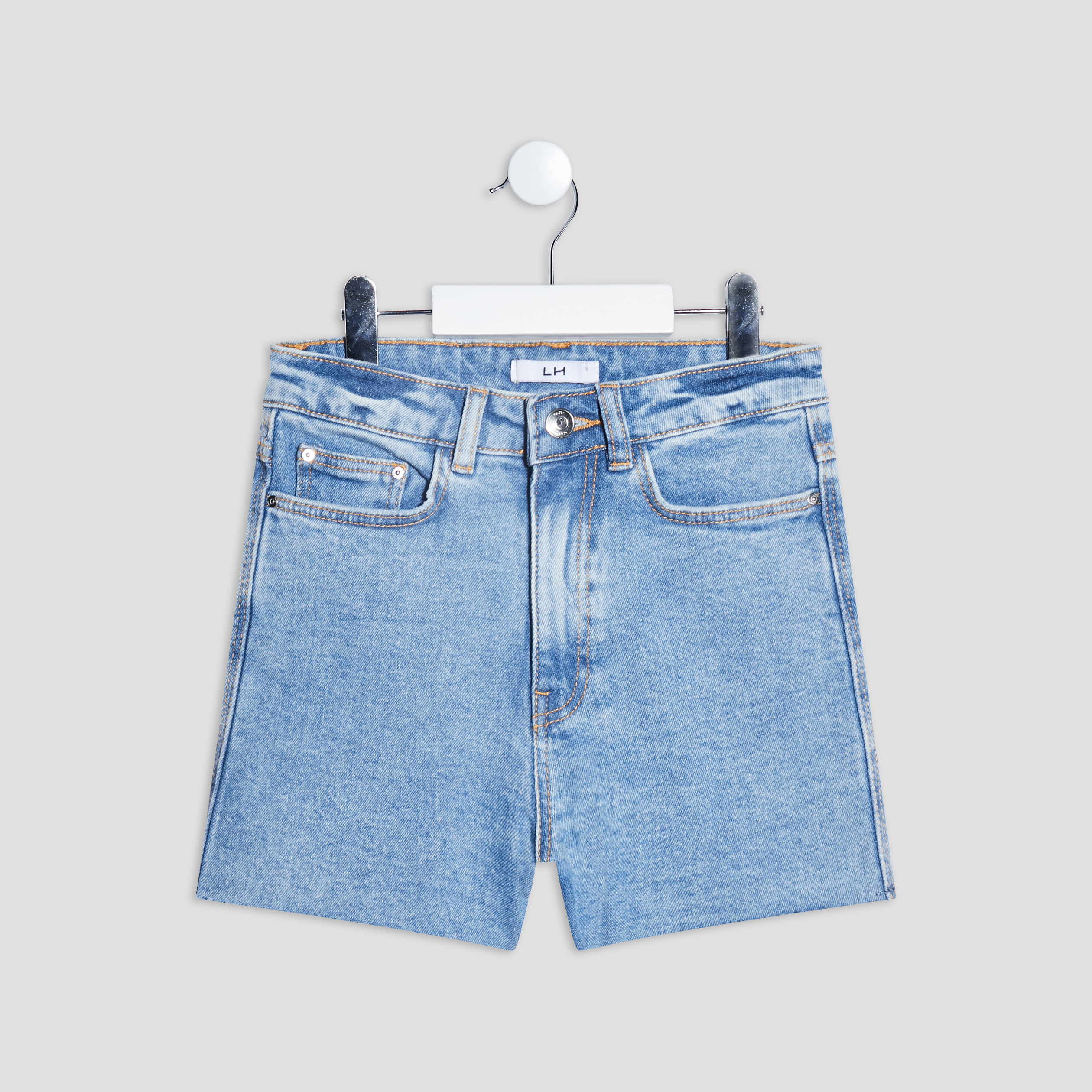 Short straight en jean taille ajustable denim used femme | La Halle